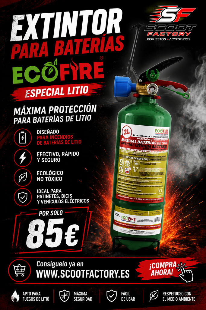 Extintor para baterías de litio ecofire (2L)
