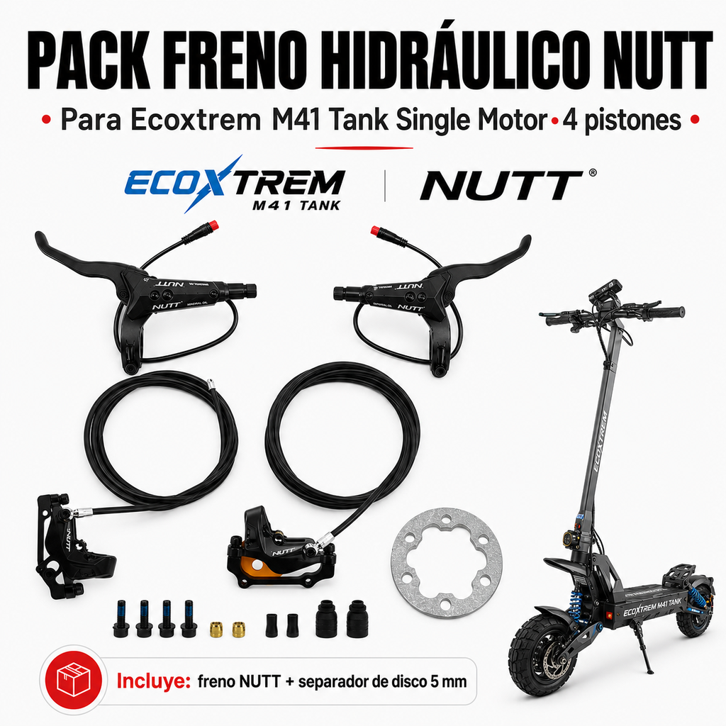 Kit de frenos Nutt 4 pistones // Smartgyro y Ecoxtrem