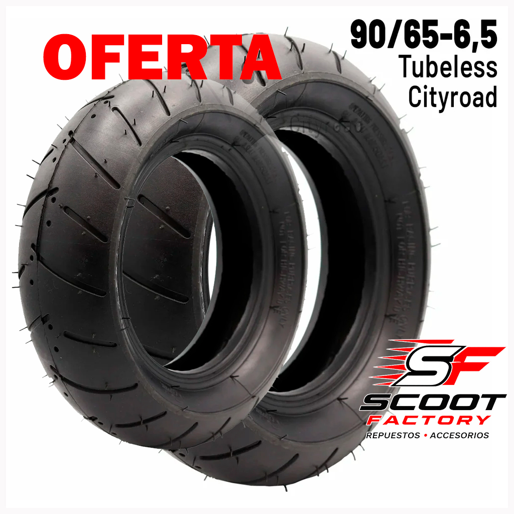 x2 Rueda tubeless 90/65-6.5