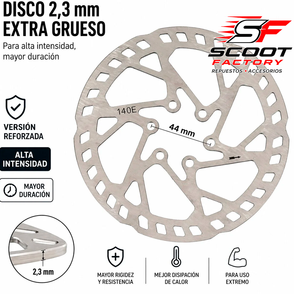 PACK 2 Discos de freno 140MM Premium (grosor 2,3MM)  – (6H -44MM)