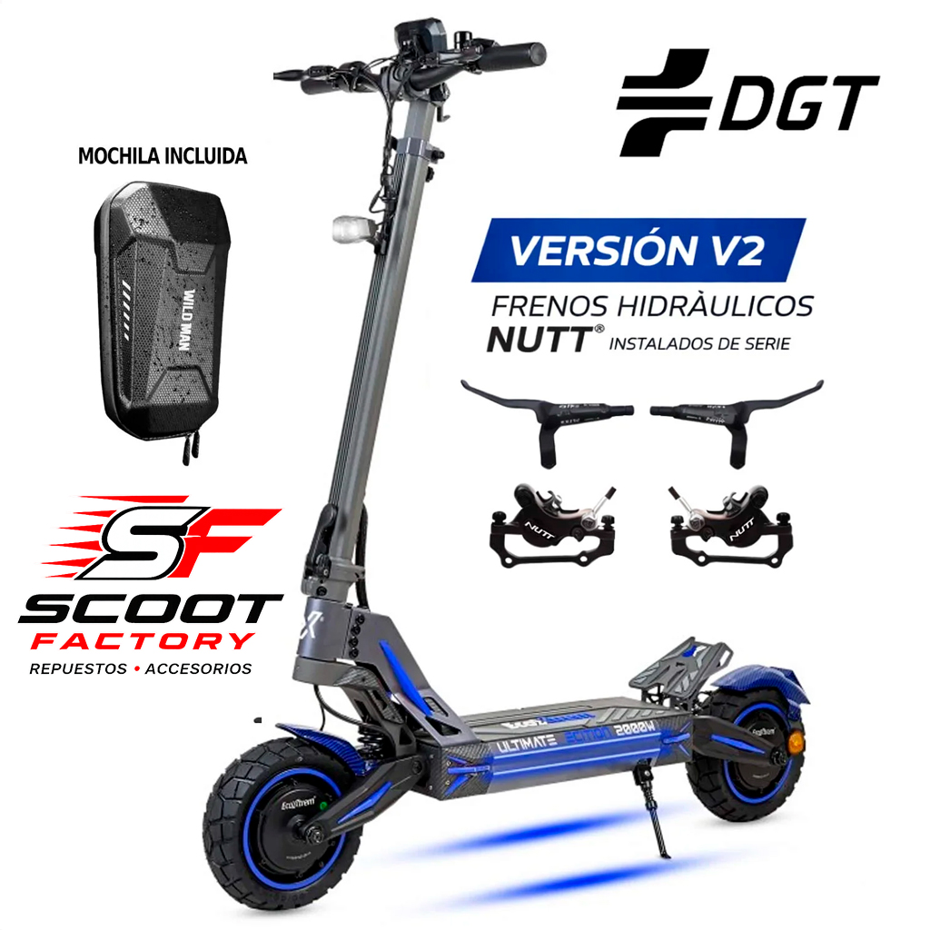 Patinete Eléctrico Ecoxtrem M41 Tank Dual (Frenos hidráulicos) AZUL + mochila de regalo