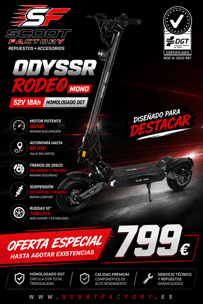 Odyssr Rodeo Mono 52V 18Ah (Homologado DGT)